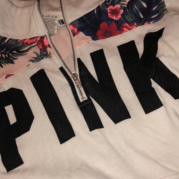 Tropical Pink 1/4 zip up sweatshirt - Picture 3 of 3
